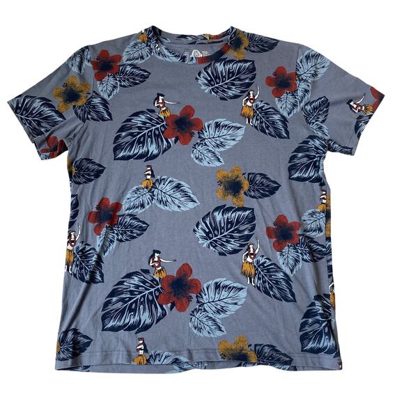 Amrican Rag Other - American Rag Hawaii Hula Dancer Graphic T-shirt Men Size L Blue Short Sleeve Tee